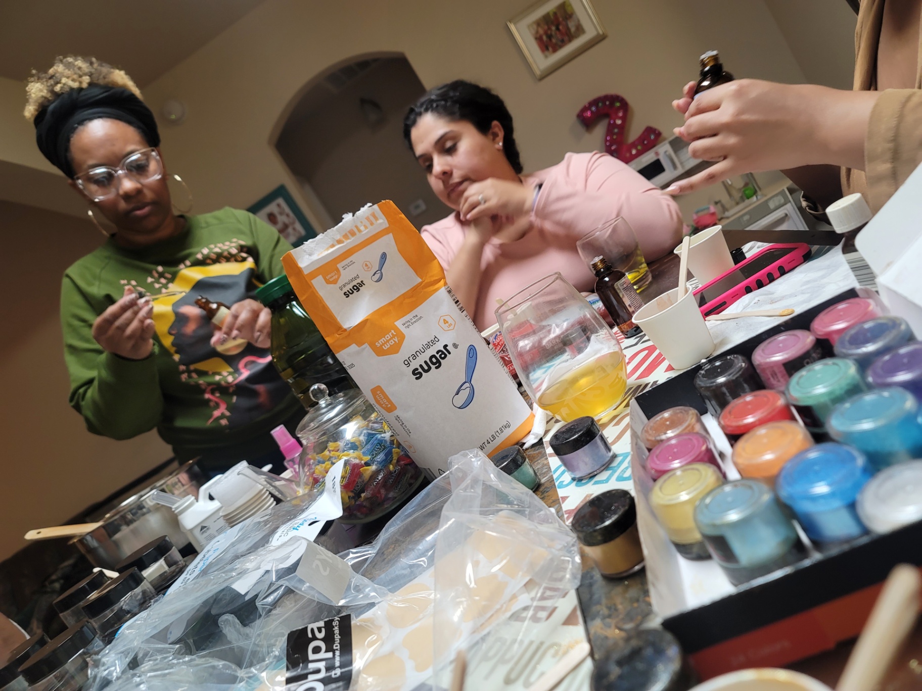 Hands-on at sugar scrub night.